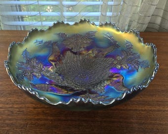 Vintage Indiana Glass Oval Center Bowl | Model 2211 | Blue