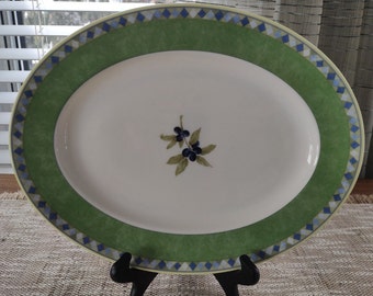 Royal Doulton Carmina Platter with Olives, Vintage Oval Porcelain Serving Plate 13"