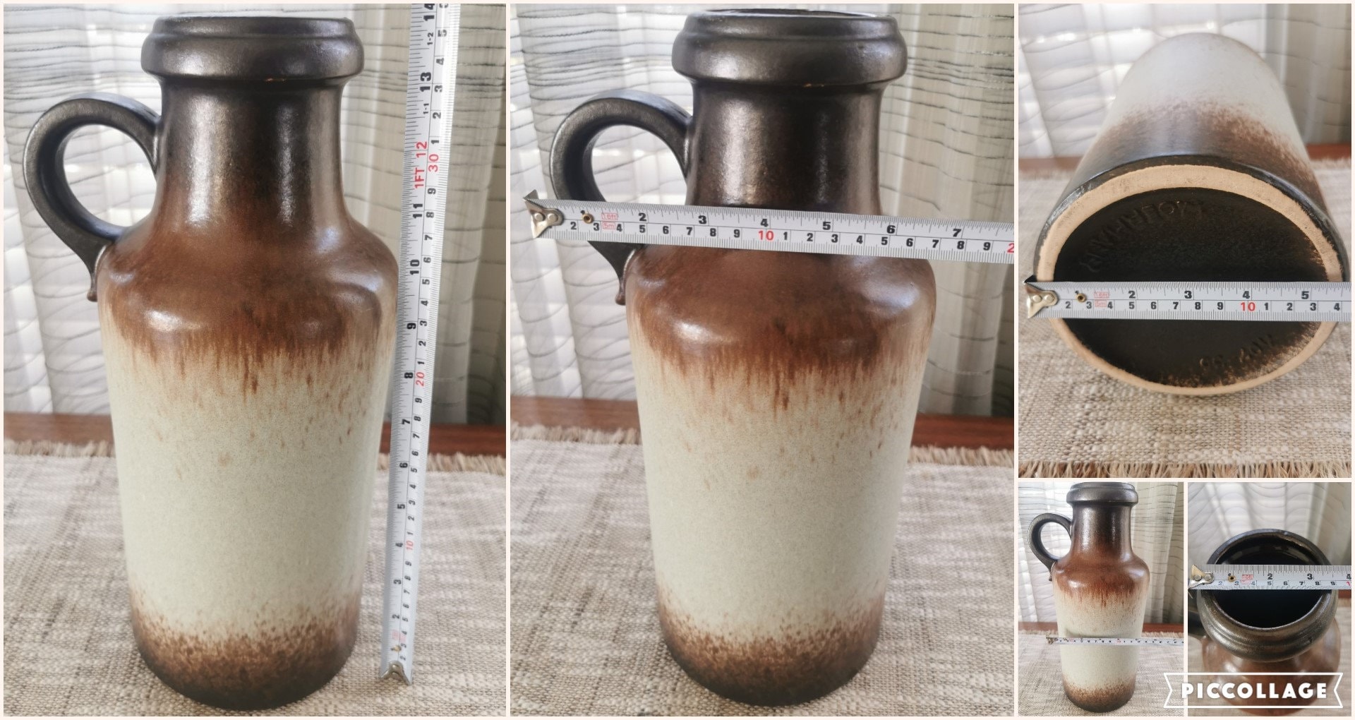 Scheurich Keramik 大型花瓶 407 35 ベージュブラウン マット仕上げ