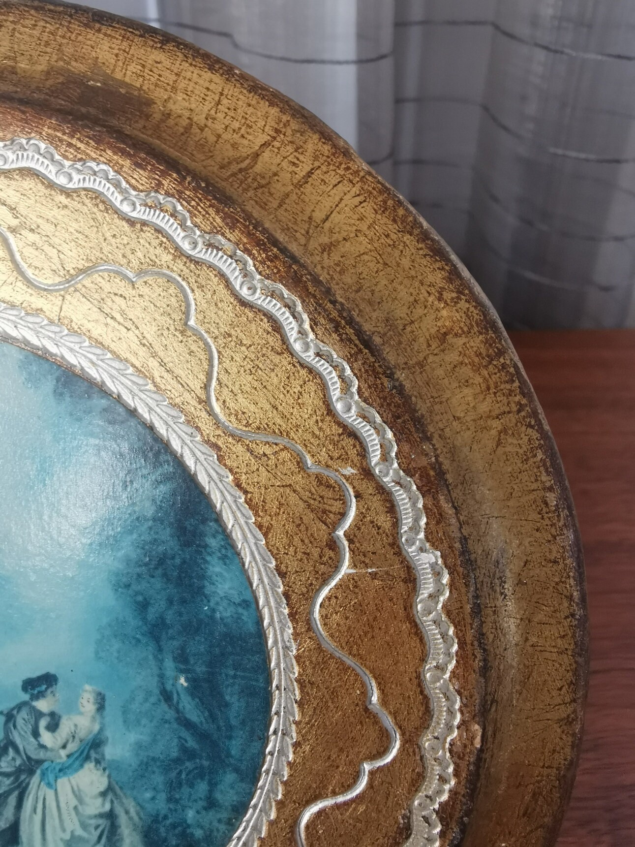 Italian Florentine Print Plaques Set of 2 Gesso Gilt on Wood - Etsy