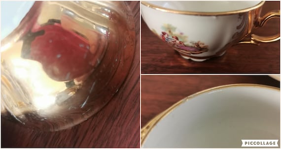 Set 6 Tazze Da Tè BTaT Con Piattini - Porcellana Con Finiture Oro