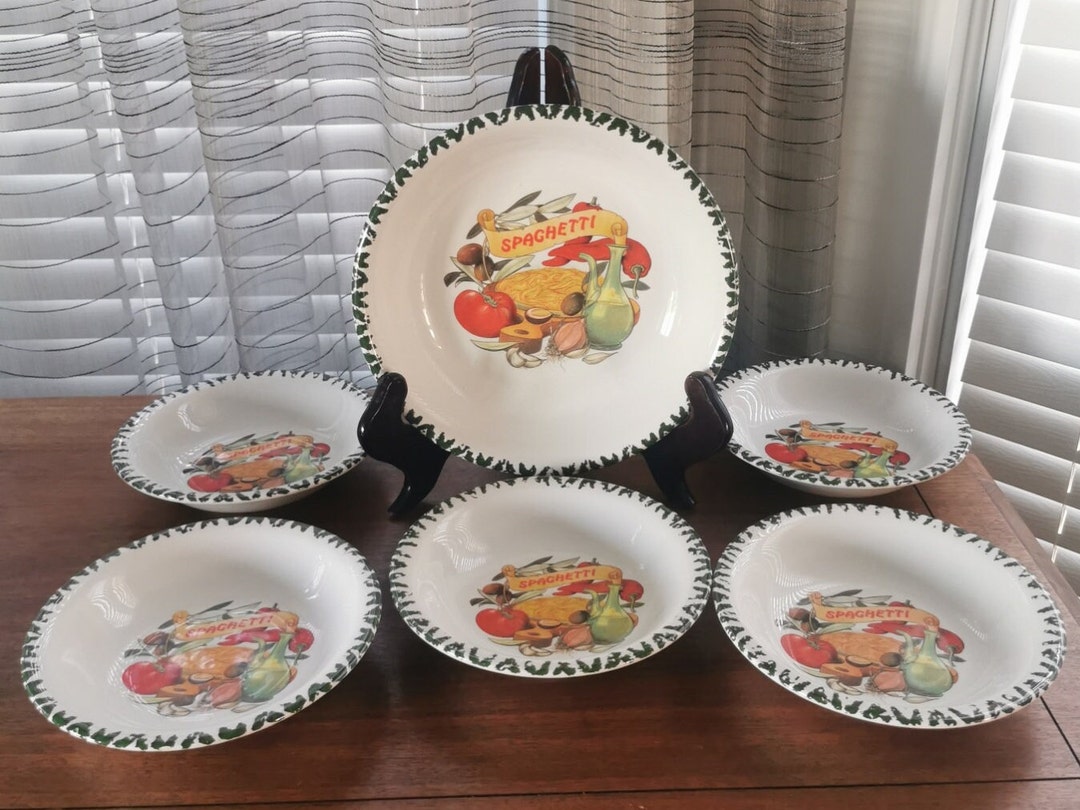 CMS Spaghetti Bowls Set of 6 Made in Italy Vintage Spaghetti Etsy