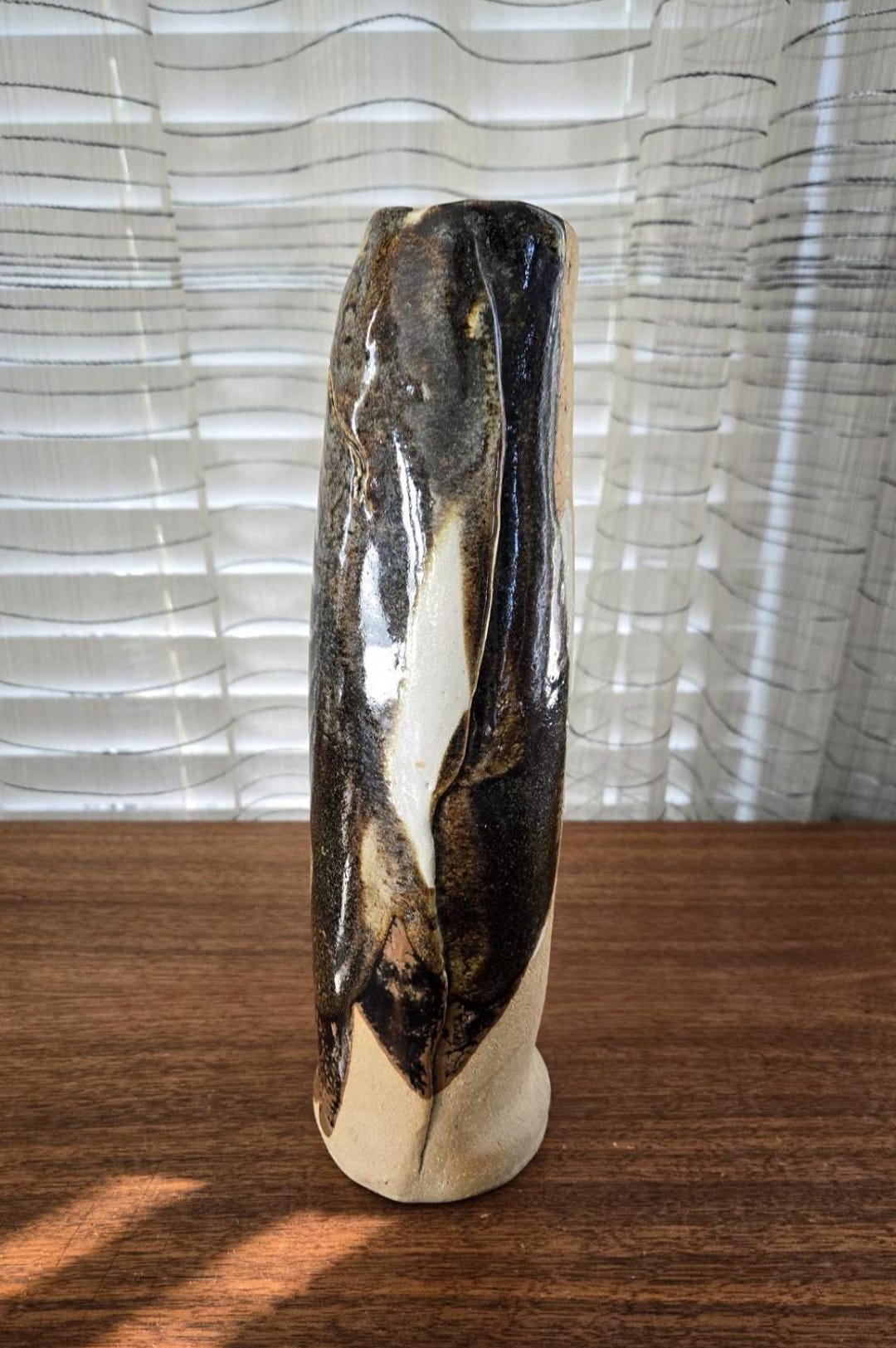 Brutalist Textured Drip Glaze Studio Art Pottery Vintage Rustic Fold ...