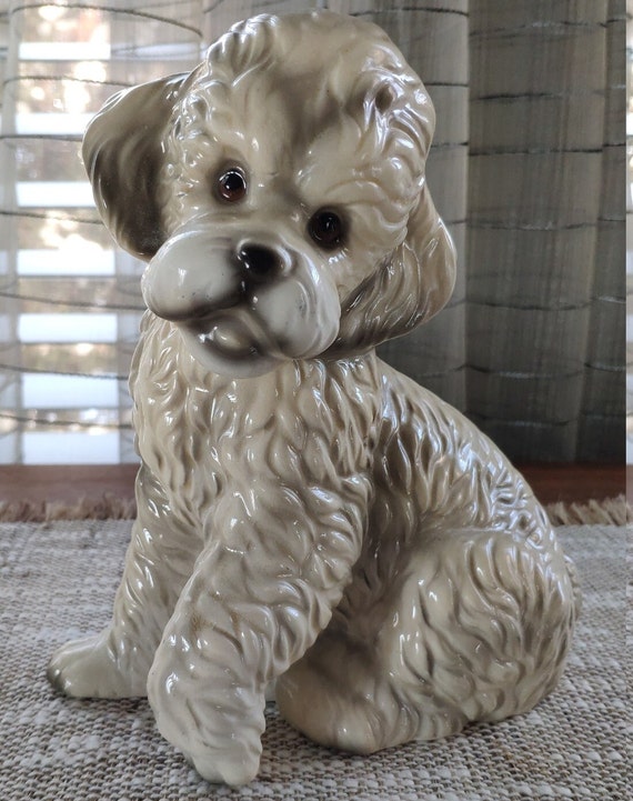 大型磁器製プードル 7.5インチ、ギフトクラフトジャパン ヴィンテージ
