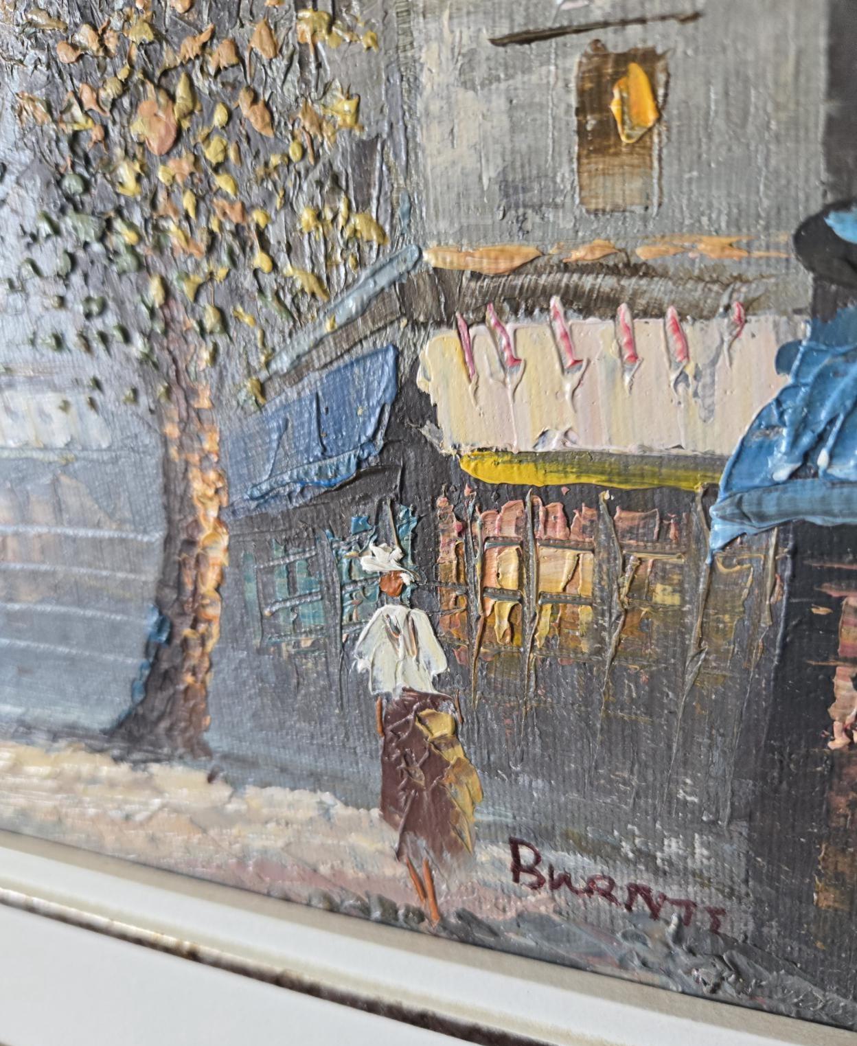 Burnett Original Oil Painting on Canvas, Vintage Framed Artwork
