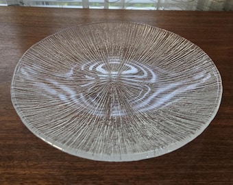 Vintage Sasaki Rain Glass 11" Japan Large Art Glass Round Platter
