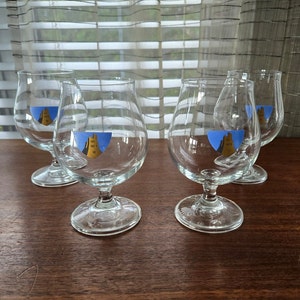 Jehle Germany Kieliszki do piwa .4L Zestaw 4, zabytkowe szklanki Tulip 6,5"
