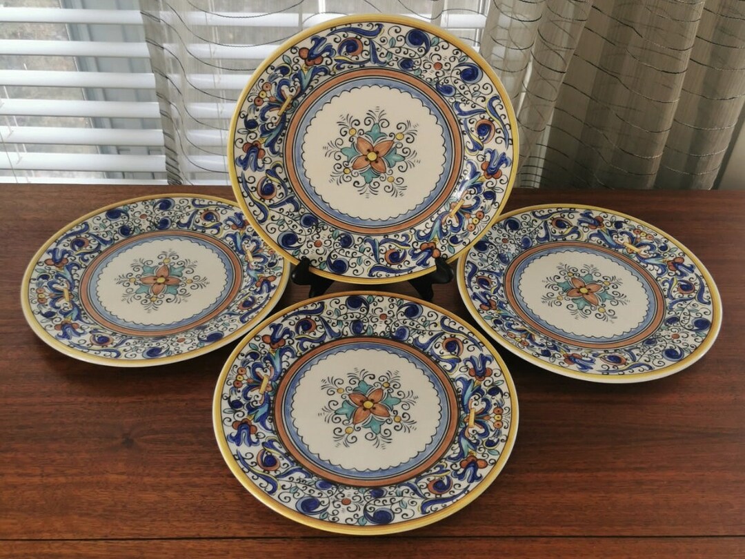 Umbria Portugal Dinner Plates Set of 4, Vintage Umbrian Tuscan ...