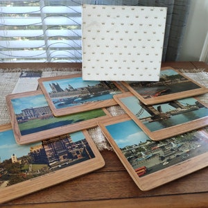 Pimpernel Celluware MCM Placemats Set 6, Vintage Photography Placemats England London 1960s Landmarks 8.5"