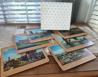 ピンパーネル 19世紀ロンドン プレースマット ブルーの縁取り コルク