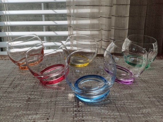 Op de loer liggen Arrangement Beneden afronden Rocking Whiskey Glasses Set of 6 Bohemia Crystal Color Glass - Etsy