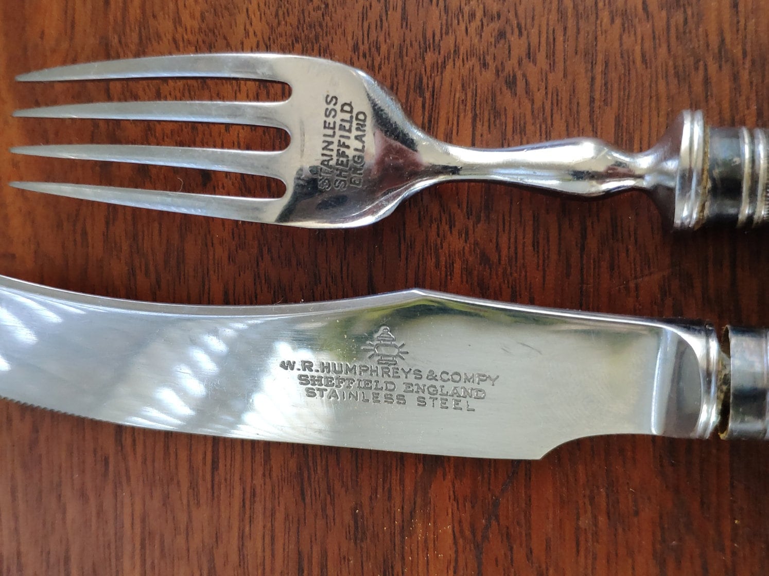 W. R. Humphreys Co Set of 18 Pieces Genuine Stag Antler Vintage Cutlery