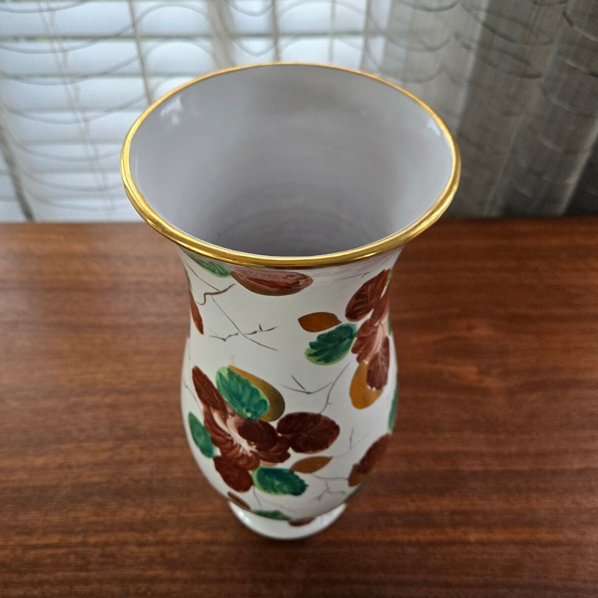 Vase italien en mica peint à la main vintage - 7,5 T x 4,25 W - France