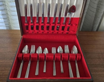 Vintage NS National Stainless Flatware Set: Rose & Leaf, 50 Pcs - Etsy