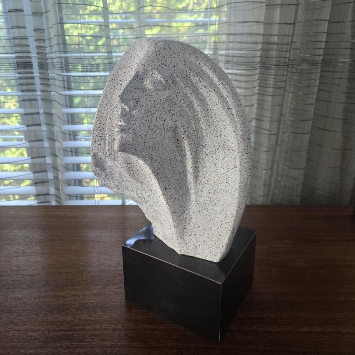 1979 &quot;AUSTIN PROD&quot; FACE STATUEフェイス型オブジェ 1979 Austin Prod Face Statue Plaster Abstract Design Bold