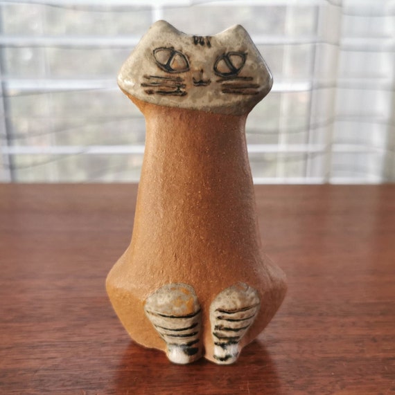 Lisa Larson Gustavsberg Sitting Cat, Vintage Lilla Zoo Series 