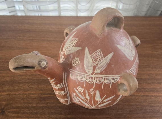 工芸品 Peruvian Quenua harvest pottery Vtg Peruvian Pottery Sculpted Terracotta Wicker Handcrafted