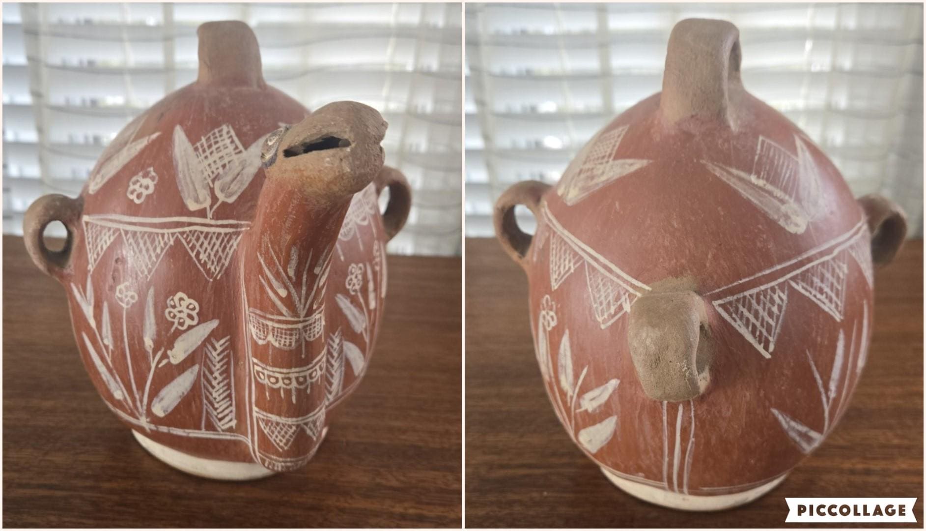 Peruvian Quinua Upside Pitcher, Vintage Terracotta