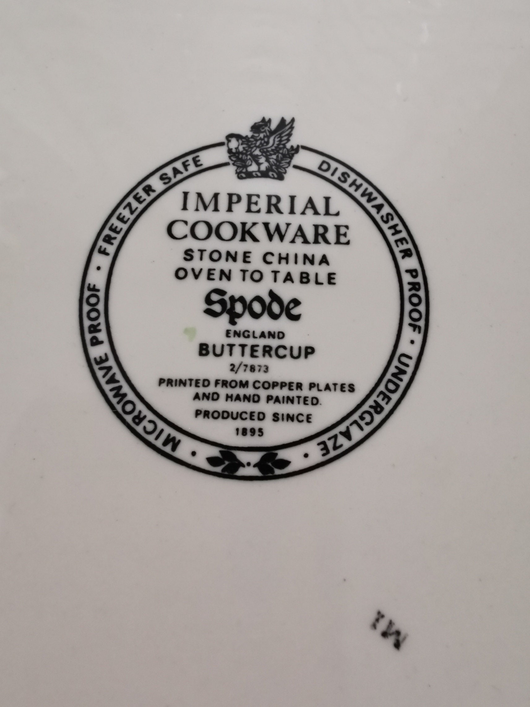 Spode Buttercup Baking Dish, Vintage Imperial Cookware Stone