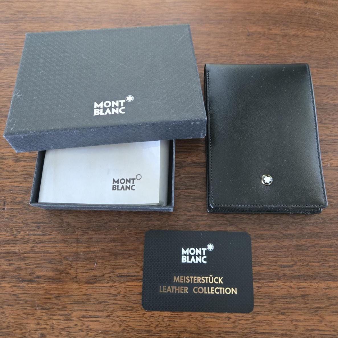 Vintage Montblanc 14244 Notebook, Black Leather Flip Cover, in
