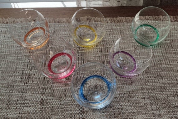 punch lijst plein Rocking Whiskey Glasses Set of 6 Bohemia Crystal Color Glass - Etsy Israel