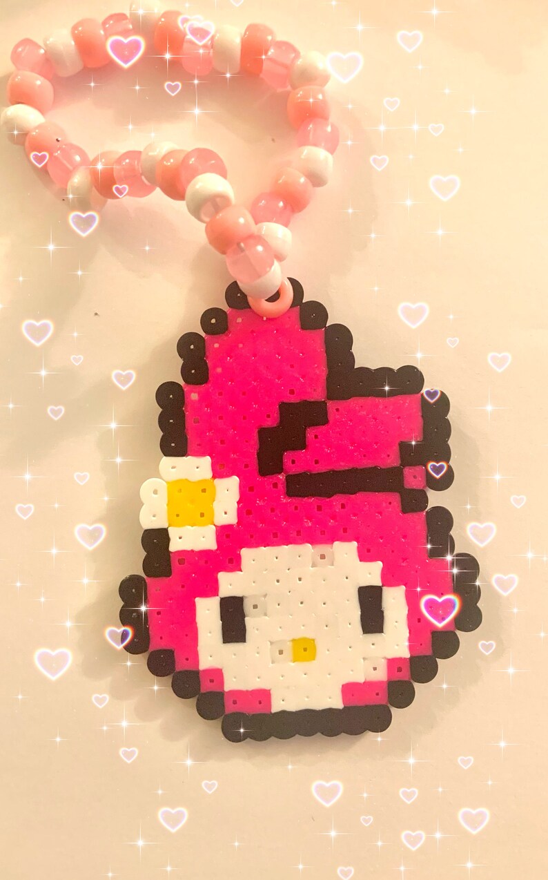 Kuromi and My Melody Matching Perler Bead Bracelets Etsy