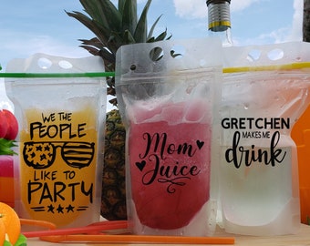 Labor Day Custom Adult Drink Pouches I Caprisun Bach Drink Favors I Beach Party favor I Poolside drinks I Boozy bags I Girls trip favor
