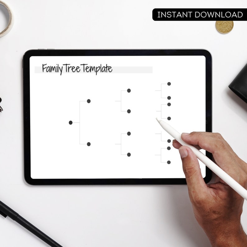 Family Tree Template Printable Family Tree Gift Pedigree - Etsy