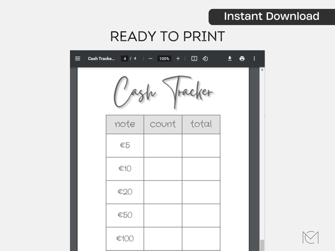 Cash Envelope Tracker Printable Savings Challenge Printable - Etsy