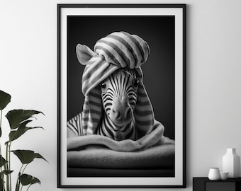 Zebra Print Wall Art - Whimsical Animal Decor, Zebra Art Print, Zebra Gifts, Wall Art Printable, Elegant Zebra Decor, Instant Download Print
