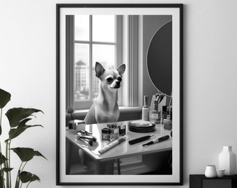 Playful Chihuahua Dog Art Print, Chihuahua Dog Wall Art, Chihuahua Gifts, Dog Printable, Dog Lover, Gift for her, Dog Art, Animal Decor