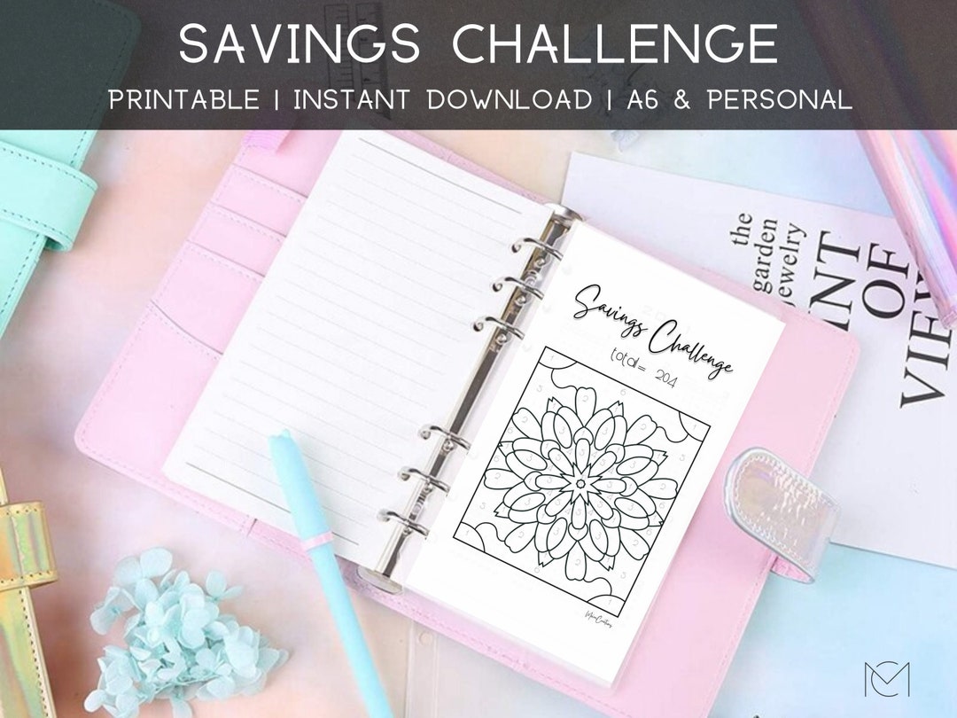 Savings Challenge Printable Money Challenge Savings Challenge Binder A6 Savings Challenge Printable Money Challenge Savings Challenge Binder A6