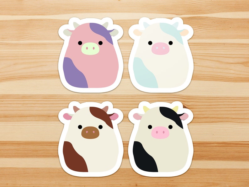 Cow Pack Squishmallow Inspired Stickers 