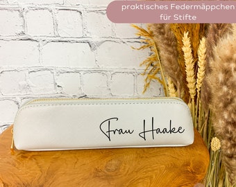 personalisiertes Federmäppchen mit Name für die Lehrerin, Abschiedsgeschenk Lehrer Grundschule, Stiftetasche zum Abschied, Stifte Etui