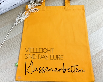 Vielleicht sind das eure Klassenarbeiten Tasche Lehrerin, Geschenkidee Abschied Lehrer, Abschiedsgeschenk für Lehrerin