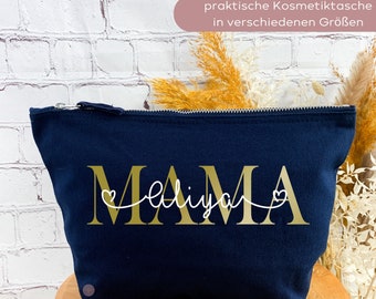 Kosmetiktasche personalisiert Mama, Geschenk zum Muttertag, Kulturbeutel Damen, Mama Wellness