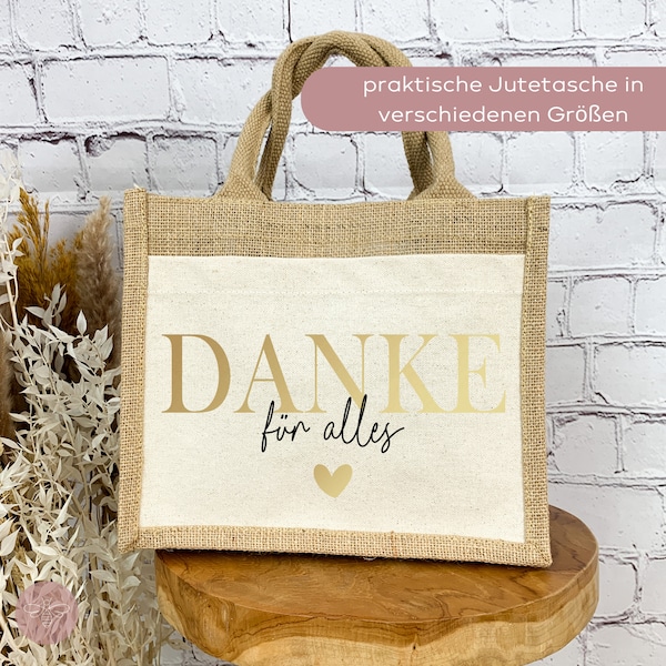 Jutetasche Danke für alles Geschenk, Dankeschön Geschenk, Geschenk um Danke zu sagen