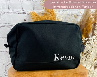 großer Kulturbeutel Herren, Kulturbeutel personalisiert mit Namen, Kulturtasche Mann personalisiert, Geschenk Papa Weihnachten