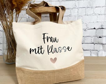 Lehrerin Geschenk Frau mit Klasse,Abschiedsgeschenk Lehrerin, Dankeschön Lehrerin, Abschiedsgeschenk Grundschule personalisiert, Jute Tasche