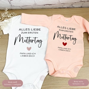 Organic Babybody Alles Liebe zum ersten Muttertag, personalisiert , Muttertagsgeschenk Baby, Geschenkidee zum ersten Muttertag 2023 Bild 5