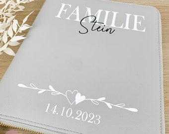 Familien Organizer Hochzeit , Organizer für die Tasche, Reisepasshülle als Hochzeitsgeschenk, Reisetagebuch