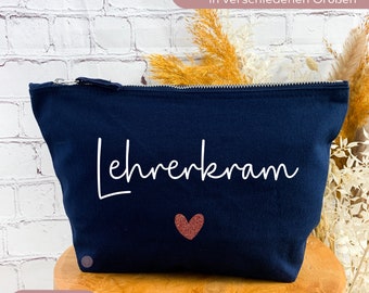 Stofftasche Lehrerkram, Abschiedsgeschenk für die Lehrerin Grundschule, Lehrer Geschenk personalisiert Abschied