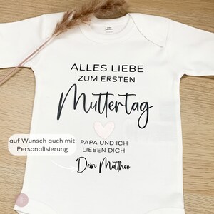 Organic Babybody Alles Liebe zum ersten Muttertag, personalisiert , Muttertagsgeschenk Baby, Geschenkidee zum ersten Muttertag 2023 image 6