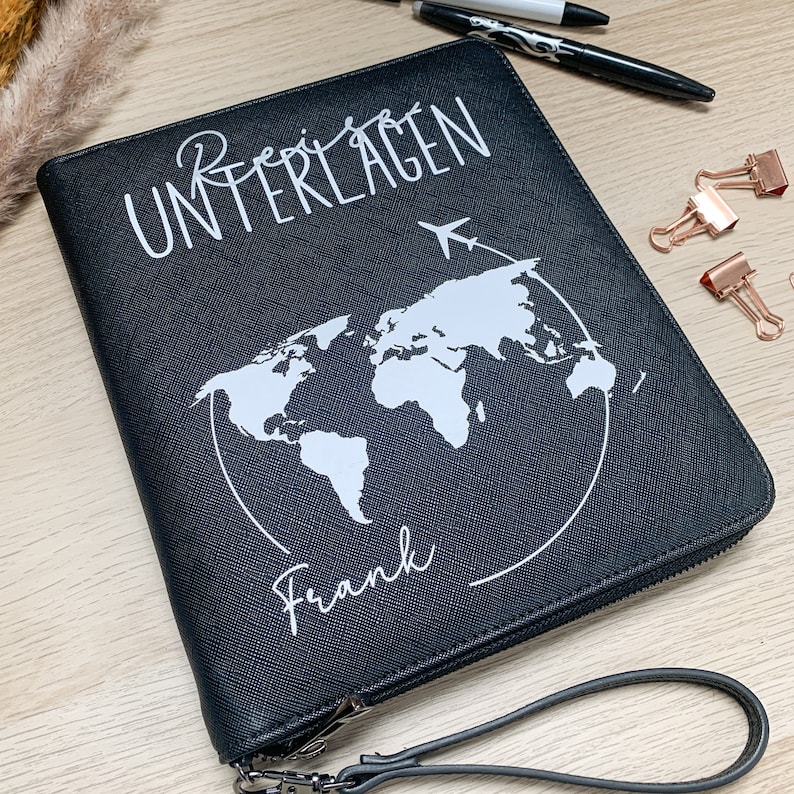 Travel Organizer mit Familiennamen, Organizer für die Tasche, Familienorganizer für die Familie Schwarz