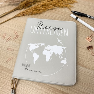 Reise Organizer personalisiert, Mappe für Reiseunterlagen, Familienorganizer für die Familie, Reisepasshülle personalisiert