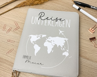 Reise Organizer personalisiert, Mappe für Reiseunterlagen, Familienorganizer für die Familie, Reisepasshülle personalisiert