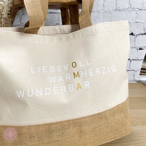 Juteshopper Oma liebevoll in verschiedenen Größen, Jutetasche Oma, Geschenk Oma Geburtstag Bild 2