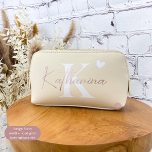 personalisierte Kosmetiktasche Initiale und Name, Geschenk Frau, Schminktasche für beste Freundin, Weihnachtsgeschenk Mama image 3