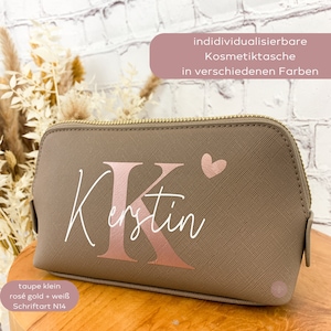 personalisierte Kosmetiktasche Initiale und Name, Geschenk Frau, Schminktasche für beste Freundin, Weihnachtsgeschenk Mama Bild 1