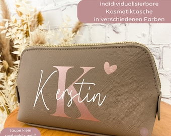 personalisierte Kosmetiktasche Initiale und Name, Geschenk Frau, Schminktasche für beste Freundin, Weihnachtsgeschenk Mama